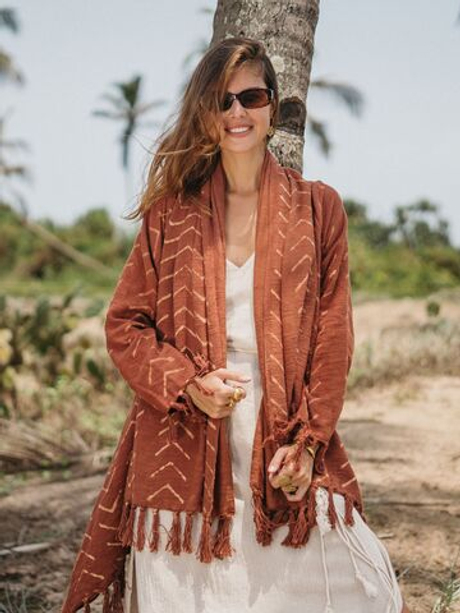 Накидка Chintamani с рукавами (терракотовый)