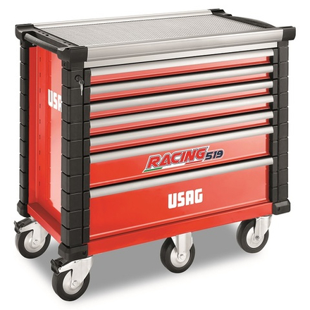 519 RS7/5V Тележка инструментальная широкая, 7 ящиков, красный цвет, USAG (Италия)