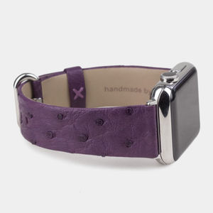 Ремешок для Apple Watch 40/41mm Classic из кожи страуса фиолетового цвета