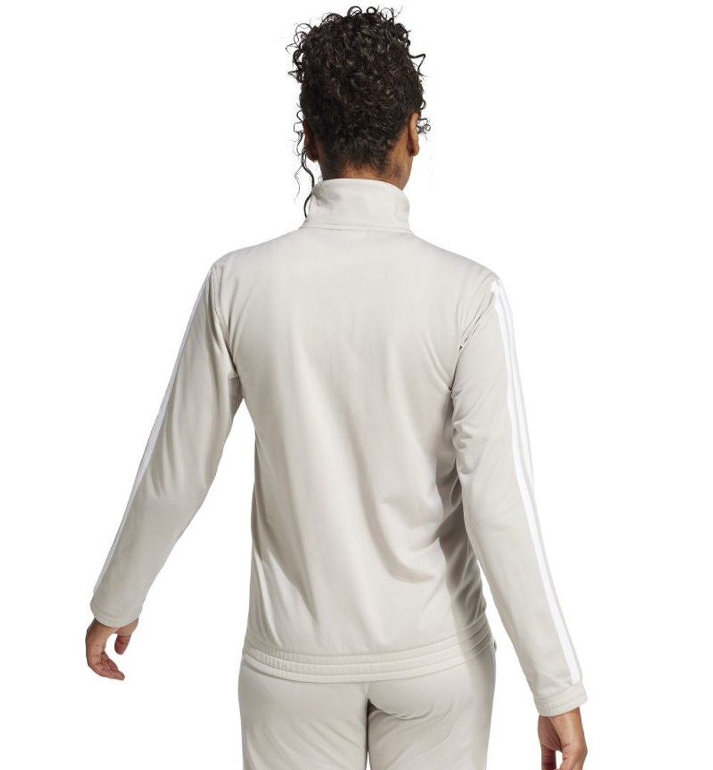Женская Кофта теннисная Adidas Tricot 3-Stripes Track - бежевый/белый