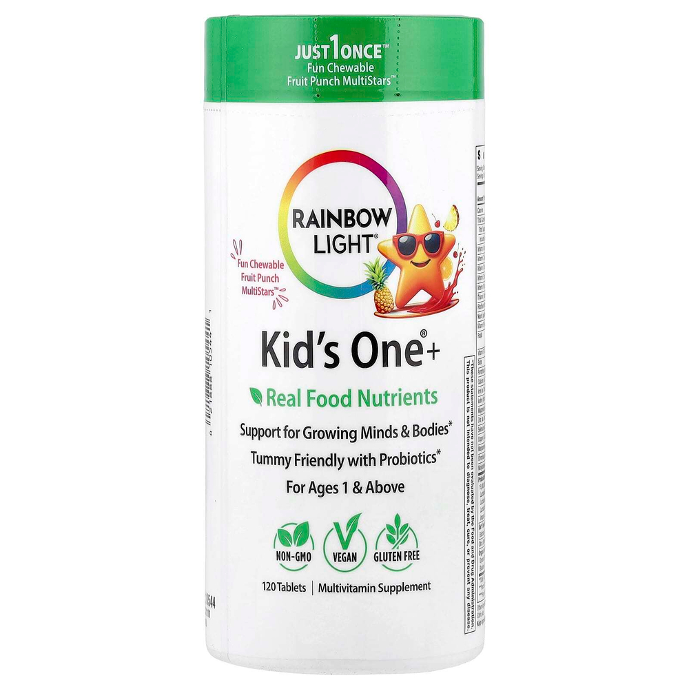 Rainbow Light, Kid's One+®, жевательные таблетки для детей от 1 года, фруктовый пунш, 120 таблеток