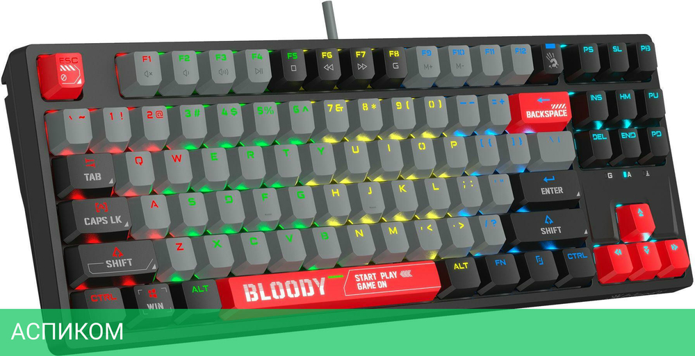 Клавиатура A4Tech Bloody S87 Energy черный/красный