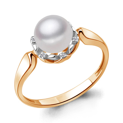 963822Ак Кольцо из Золота с бриллиантами, жемчугом