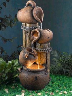 Waterfall Фонтан декоративный Каскад Горшки с подсветкой