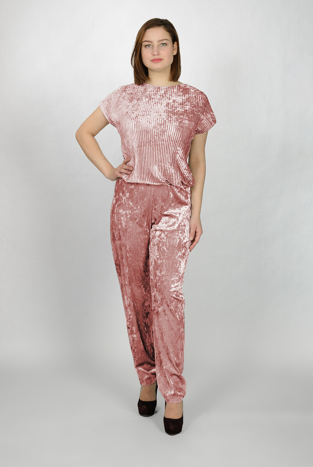 Трикотажный комбинезон 2091оп, розовый #272Ра142091оп