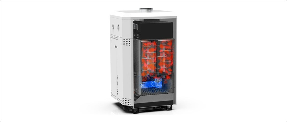 Газовый котел + газовая колонка Житомир-10 КС-Г-12СН Открытый (атмосферный)напольный двухконтурный
