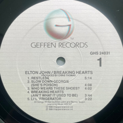Виниловая пластинка Elton John ‎– Breaking Hearts LP