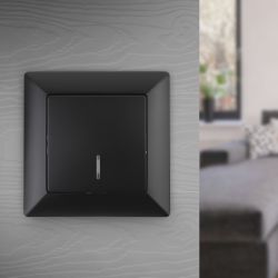 Выключатель Intro Solo 4-102-05 одноклавишный с подсветкой, 10А-250В, IP20, СУ, антрацит