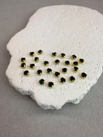 Шатоны 4 мм, Нефрит в золоте, 25 шт