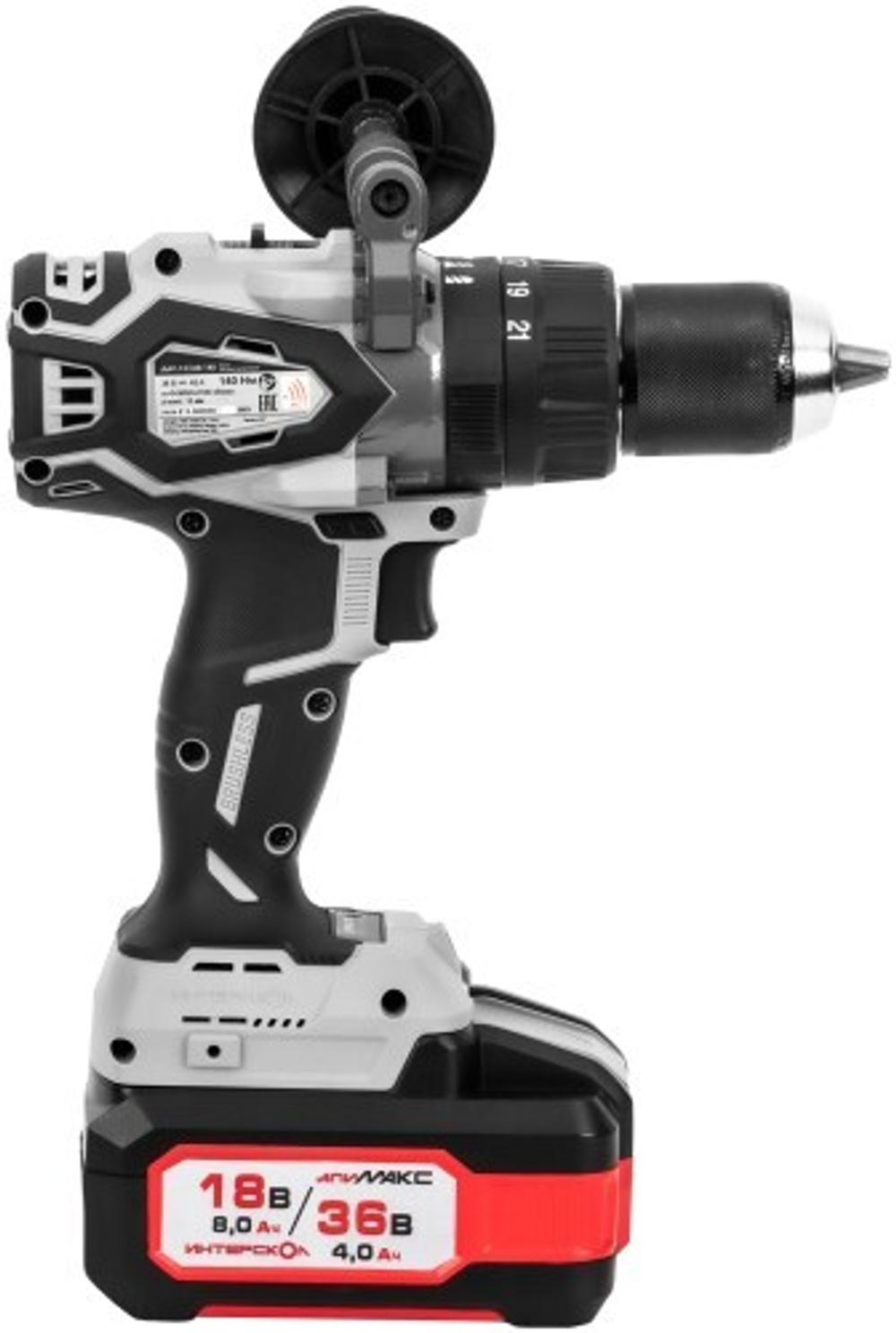 Дрель-шуруповерт аккумуляторная ИНТЕРСКОЛ ДАУ-13/36В 140 (кейс, 2 АКБ 2,0Ач, ЗУ) 852.2.2.70