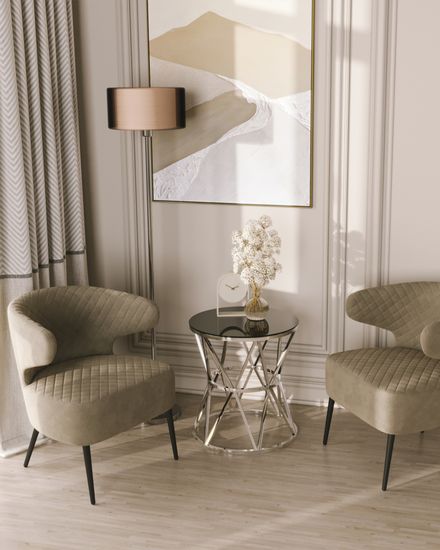 Кресло лаунж Royal велюр бежевый