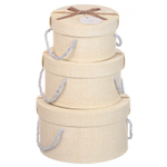Подарочная коробка Basir 3 в 1, круглые, под рогожку, размер 20*11/17*9.5/14*8 см (диаметр*высота), ассорти