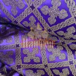 Шёлк "Преображение" фиолетовый с золотом