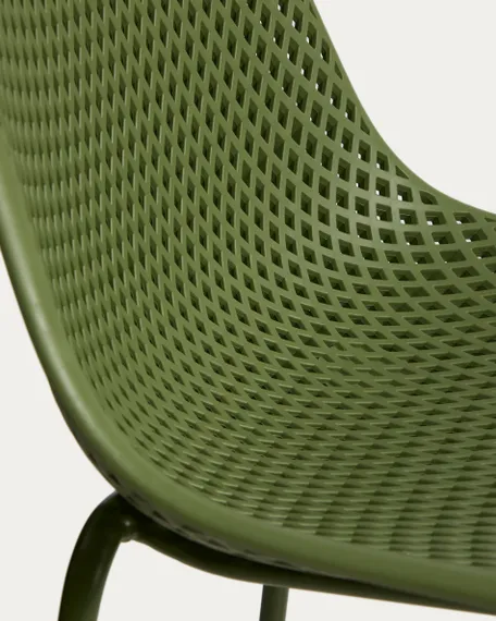 Уличный барный стул Quinby из зеленой стали и пластика, 75 см