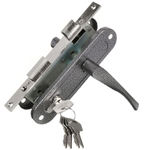 Замок врезной Зенит, ЗВ7-70.4, ручка в комплект, цилиндровый, серебро