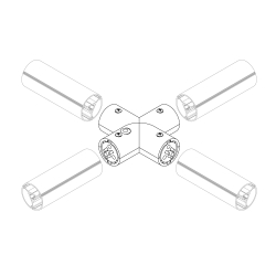 Соединитель профиля ROUND-D36-360-X90 (Arlight, Алюминий) 050544