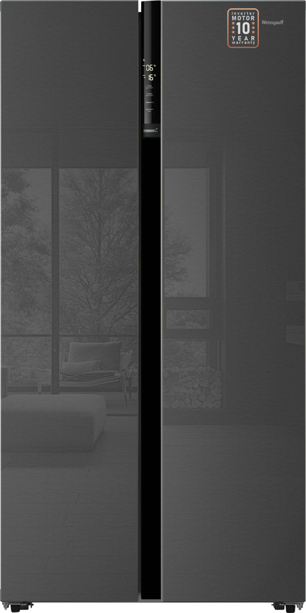 Weissgauff WSBS 600 NoFrost Inverter Inox Glass