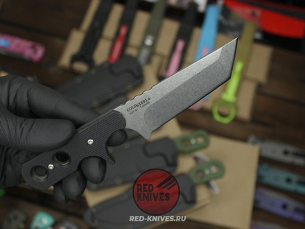 Нож Cold Steel Mini-TAC Tanto Black - черная рукоять, ножны, цепочка