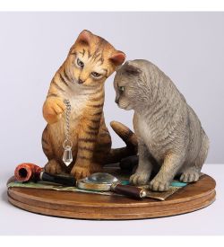 Veronese WS-1353 Статуэтка «Пара котов - Purrlock Holmes» (Лиза Паркер)