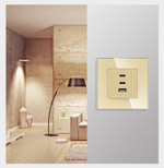 Блок зарядки в рамку 65W TYPE A+C+C 65WUSB (золотой)