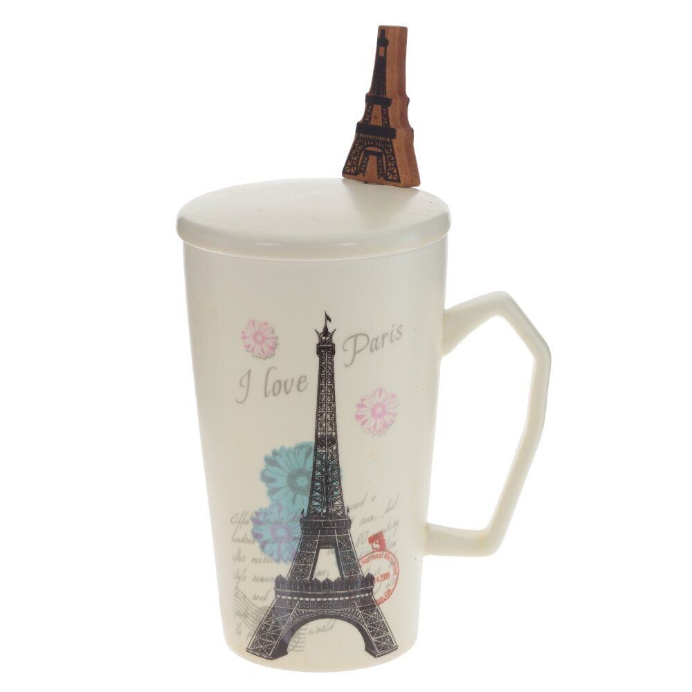 GAEM Кружка с крышкой и ложкой, 300 мл, L10 W8 H13 см, 4в.