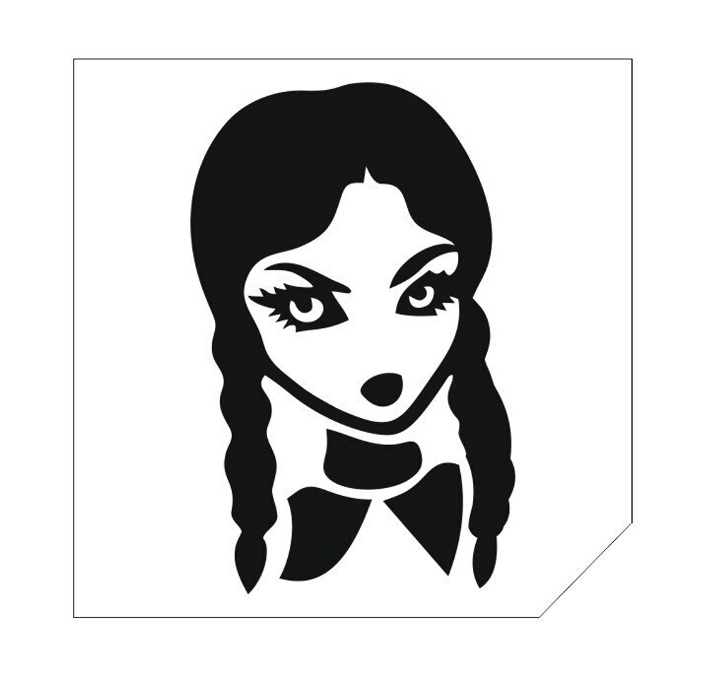 Трафарет для блеск-тату 6*6 уэнсдэй 795P
