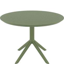 Пластиковый стол Sky Ø105 см, оливковый