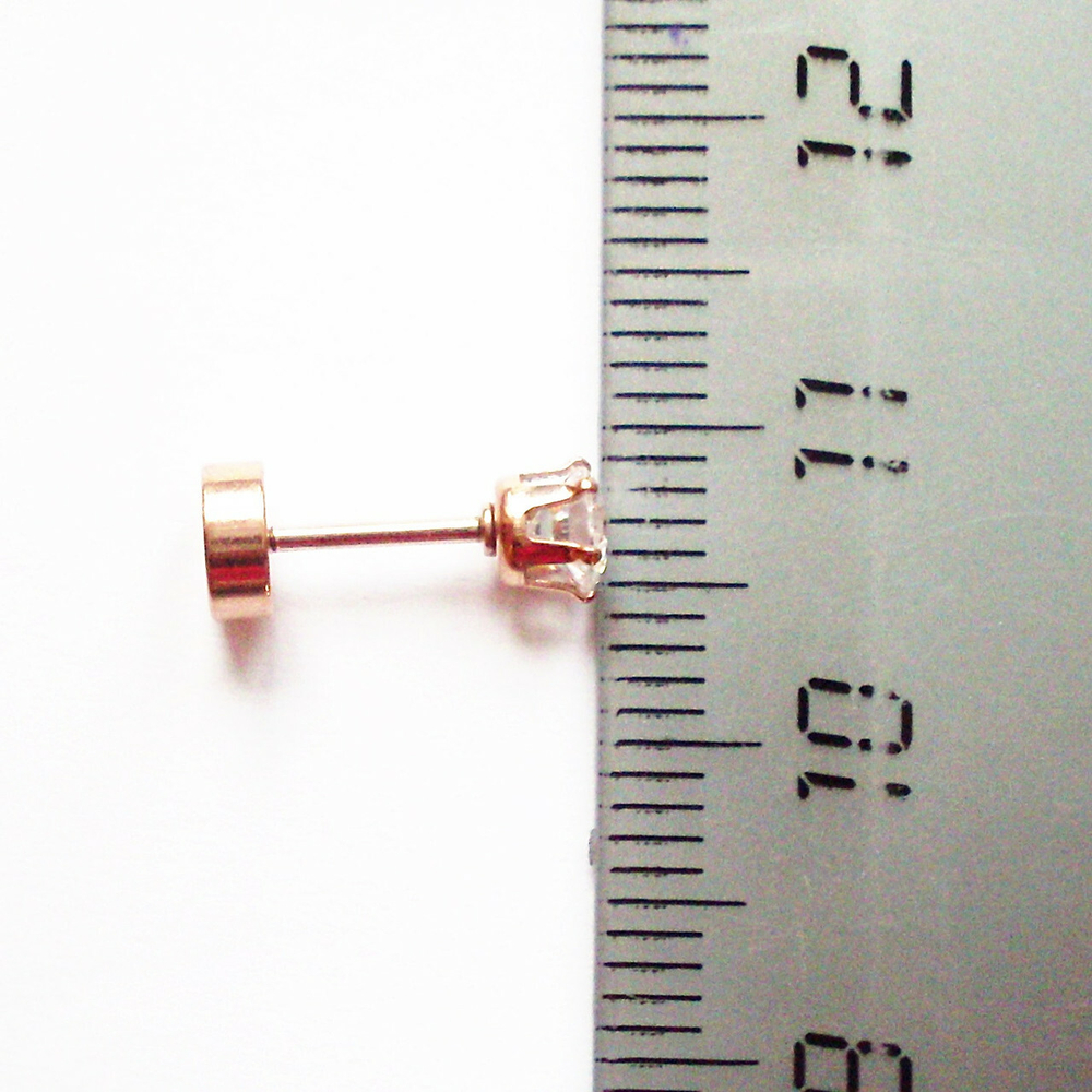 Микроштанга ( 6 мм) для пирсинга уха с кристаллом 4 мм. Медицинская сталь.