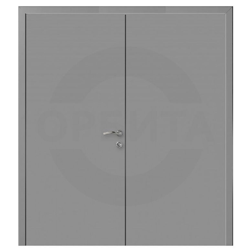 Дверь двупольная влагостойкая пластиковая KAPELLI classic Гладкая Моноколор серый 7040 + коробка