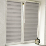 Рулонная штора День-ночь Масо РБ, 160х57 см, шир.крепл. 61 см, сер, Delfa, СРШ-01МК-41605