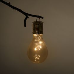 Светильник уличный ЭРА ERASF23-27 Груша сталь на солнечной батарее 7,5x7,5x15 см 1 LED | Садовые декоративные светильники