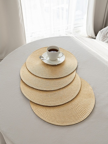 Набор салфеток сервиров 4шт DeNASTIA D32, 100%ПП, золото