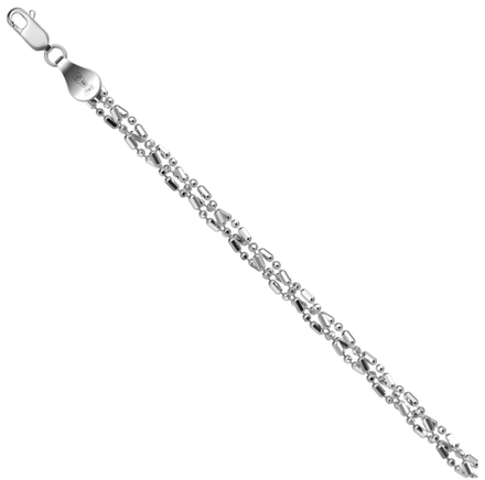 Цепь “Коса из 3 цепочек шарик-бочки с алмазной гранью“