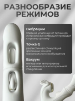 Вибратор-кролик 3в1, серый
