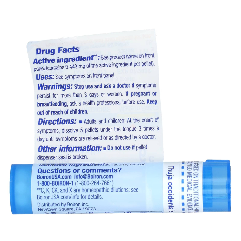 Boiron, Thuja Occidentalis 6C, от бородавок, 80 гранул