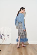 ЮБКА С ПЕРЬЯМИ СЕРЫЙ|БЕЖЕВЫЙ|ГОЛУБОЙ