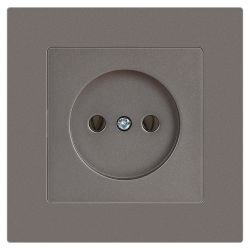 Розетка Intro Accent 6-201-09 2P 16А-250В IP20 СУ AL/CU титан