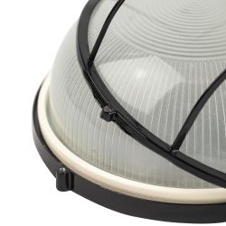 Светильник ЭРА НБП 03-60-002 Акватермо алюминий/стекло решетка IP54 E27 max 60Вт D176 круг черный