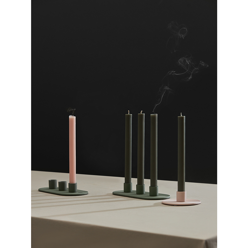 Набор из двух свечей бежево-розового цвета из коллекции edge, 24,5 см