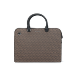 MICHAEL KORS Hudson Coated Canvas Shoulder Bag, Crossbody Bag, Handbag, Briefcase Large Men"s Dark Brown & Black