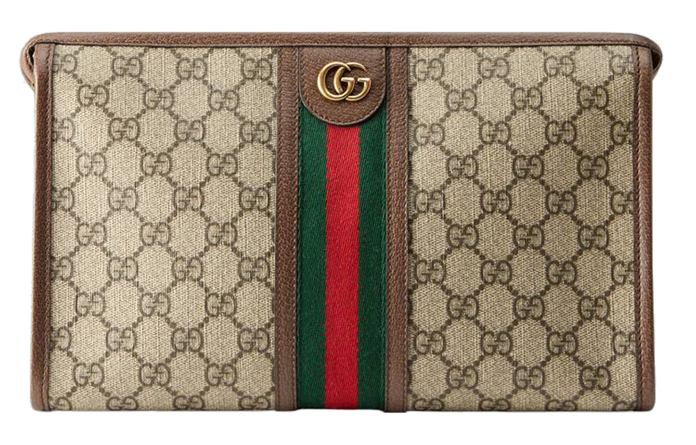 GUCCI Ophidia Zipped Pouch Beige/Ebony