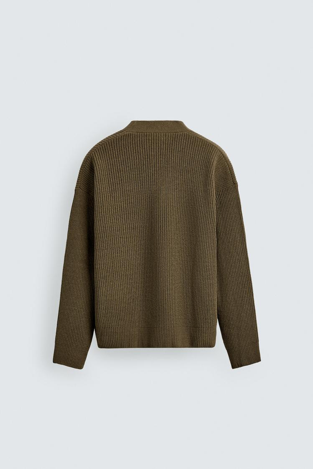 ZARA КАРДИГАН СВОБОДНОГО КРОЯ В РУБЧИК, ХАКИ