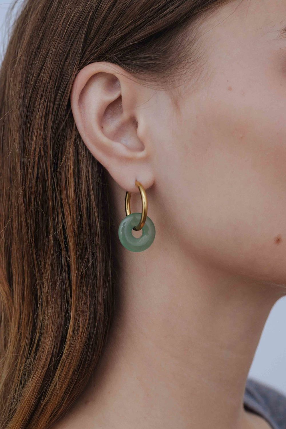 Подвеска Пончик из камня 18 мм