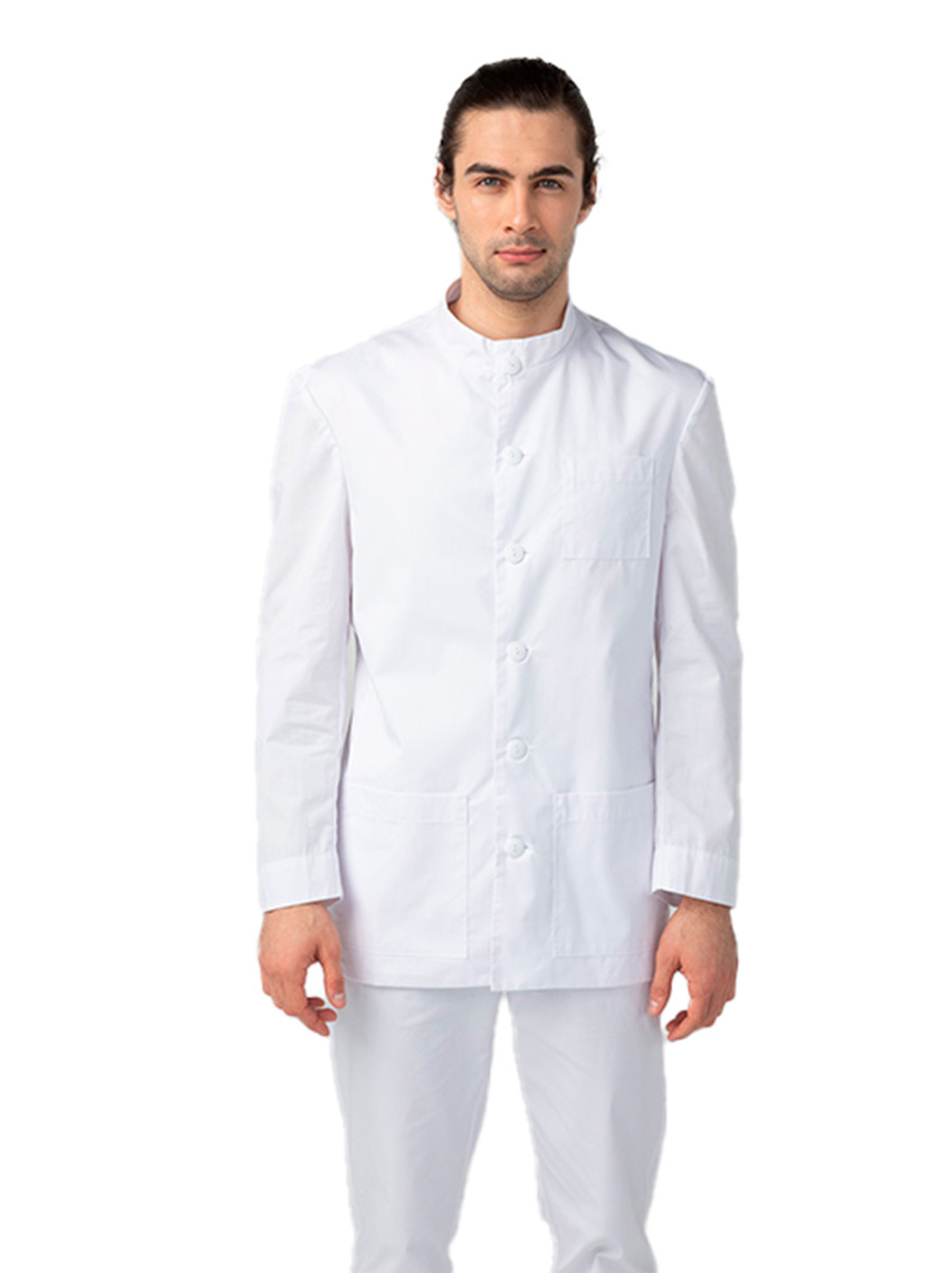 Пиджак медицинский мужской Dr. Nice DRN811 на пуговицах, белый, 52