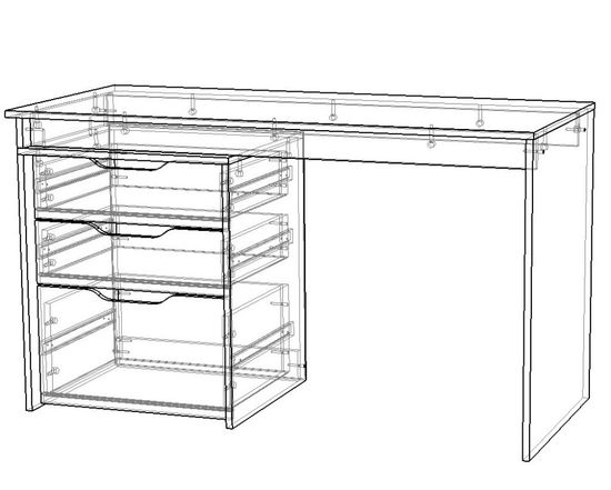Стол  ГРАНД-ЛАВОРО-2 /1300*750*600/ вулканический серый