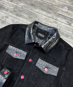 Замшевая куртка Kiton со вставками кожи крокодила