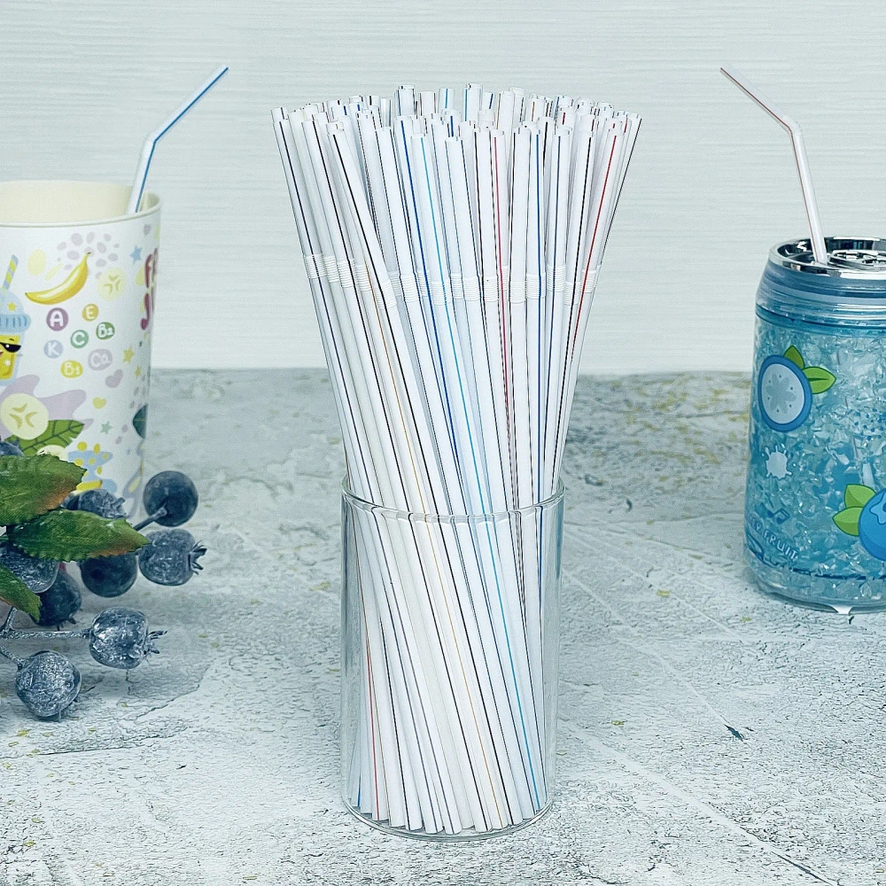 Трубочка для коктейля «Веселая полоска» 5*210 мм (в наборе 100 шт), микс