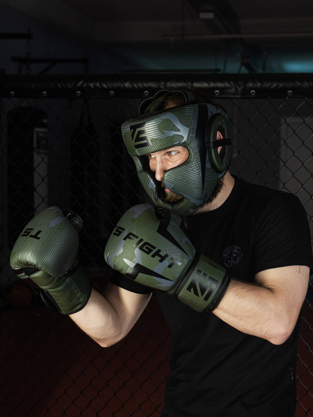 Шлем для бокса Tomorrow Star Warrior Green Black (уценка)