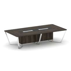 Steel Meet Стол переговорный прямоугольный MMK-PR.B.SP-12 Дуб Мали/Графит Глянец/Нержавеющая Сталь/Х