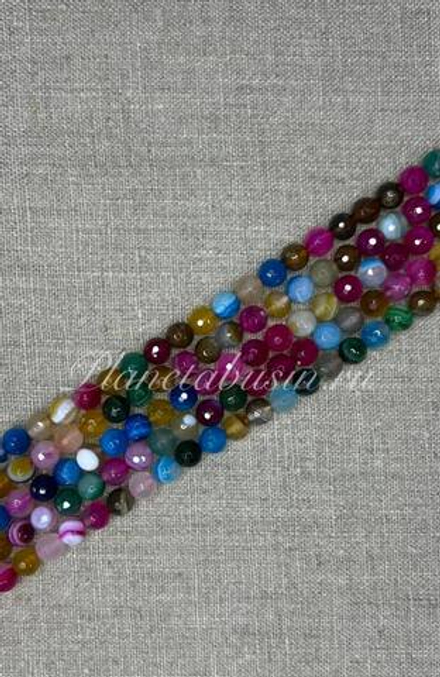 Камень натуральный граненый микс цветов 0885